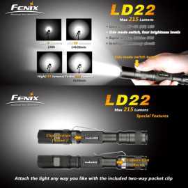 Lampe LED Fenix 215 lumen LD22
