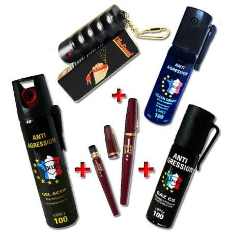 Lot bombe lacrymogene de poche idéales pour jogging ou sorties